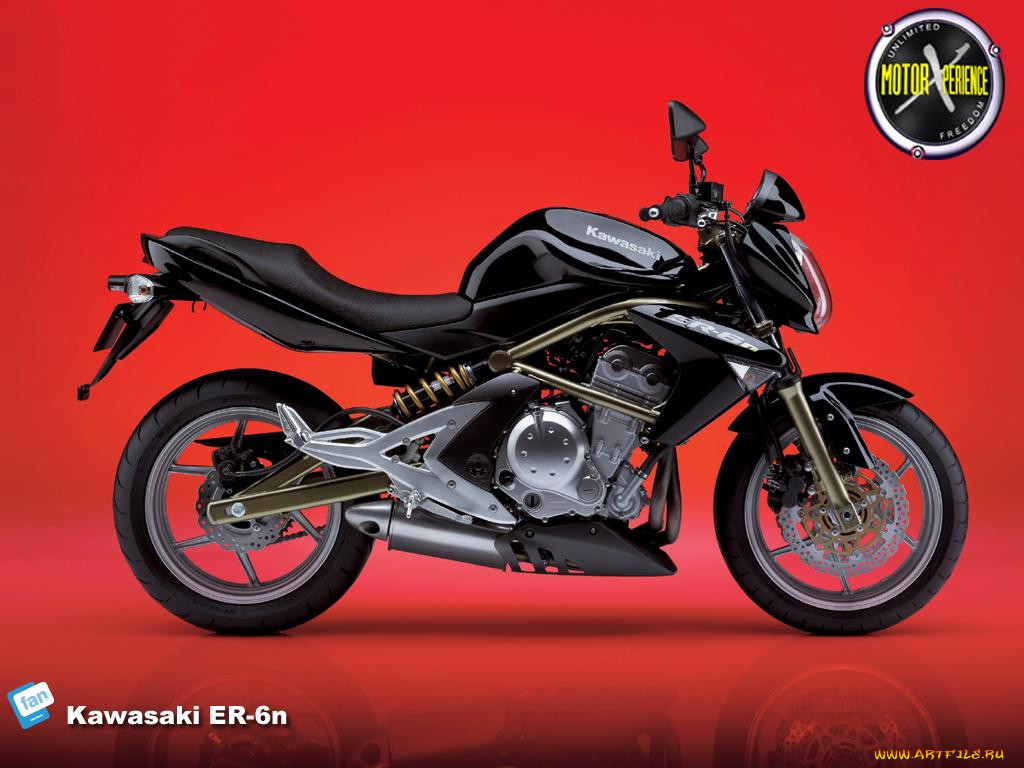 kawasaki, er, rood, 
